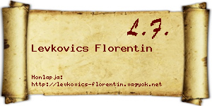 Levkovics Florentin névjegykártya